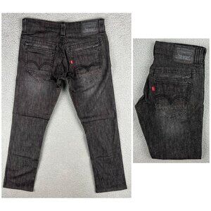 Levis 511 Jeans Men 29 Pants Black Zipper Pockets Skinny Fit Faded Denim VTG Y2K
